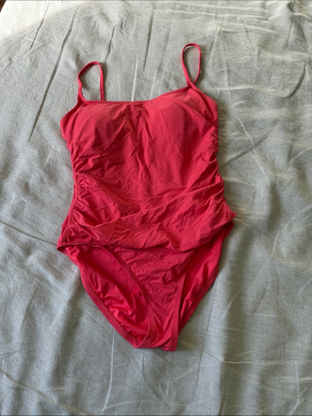 Anne Cole Hot Pink Ruched One-Piece Swimsuit